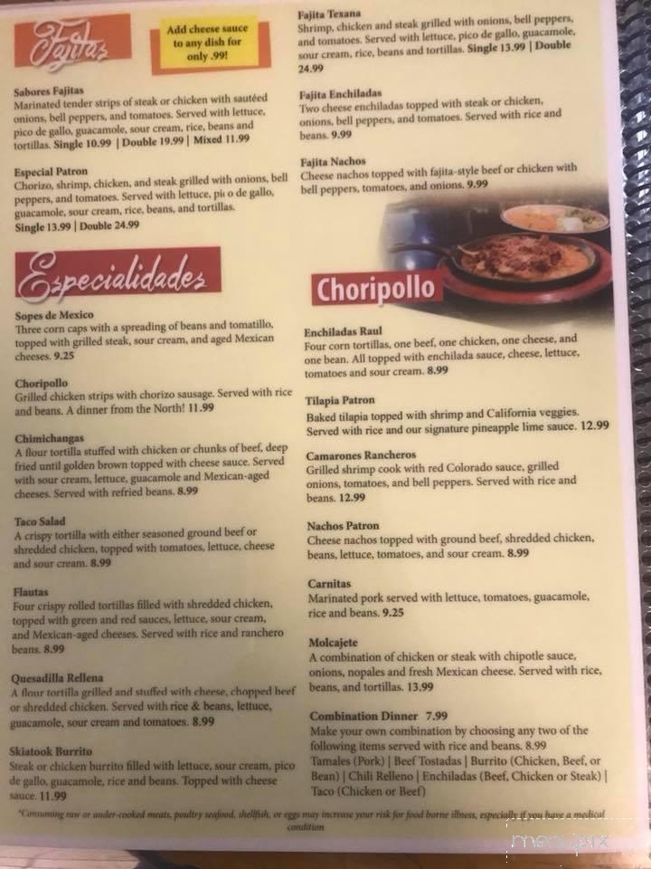 Sabores Mexican Cuisine - Dewey, OK menu_pic