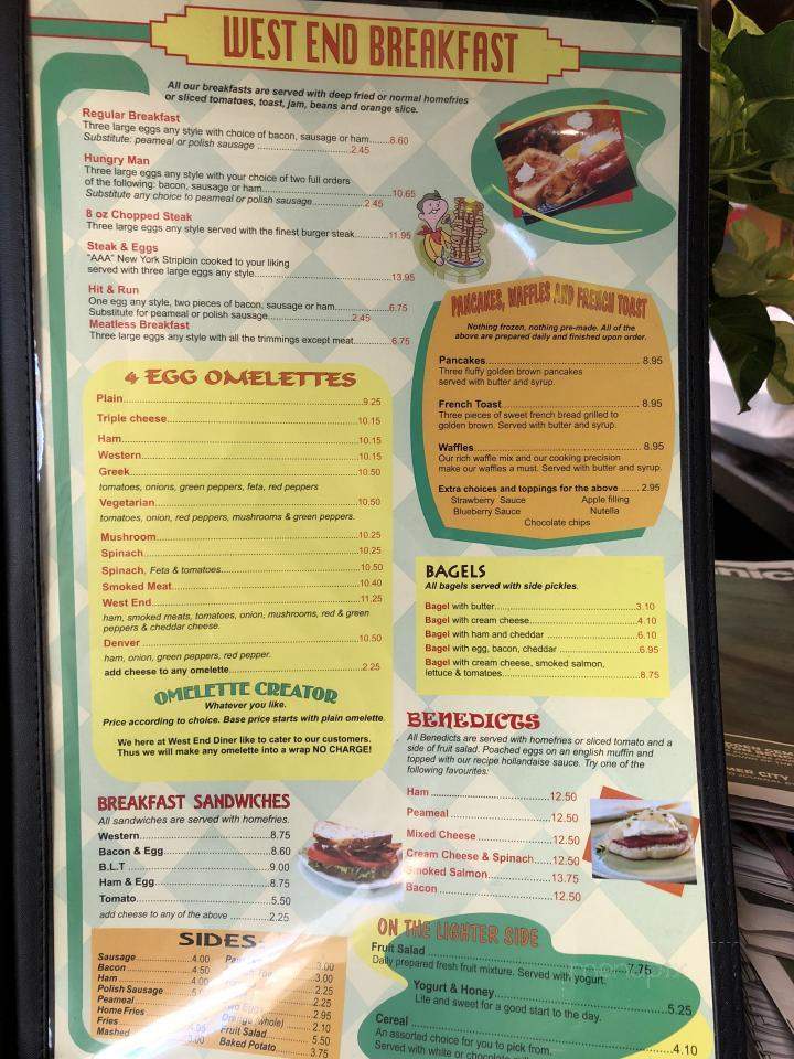 West End Diner - Hamilton, ON menu_pic