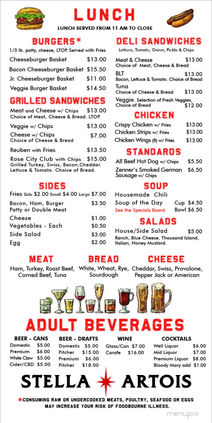 Rose City Grill - Portland, OR menu_pic