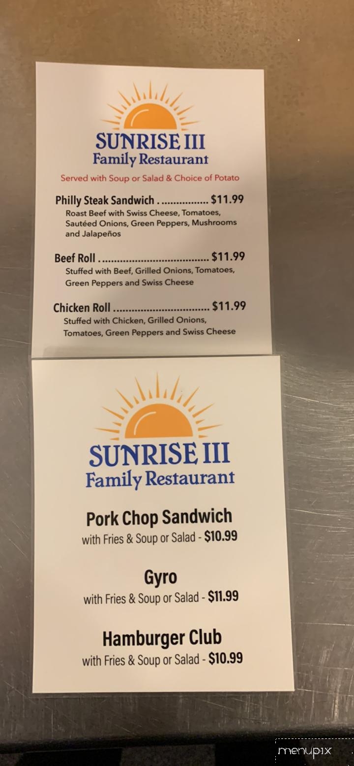 Sunrise 3 - Oregon, IL menu_pic
