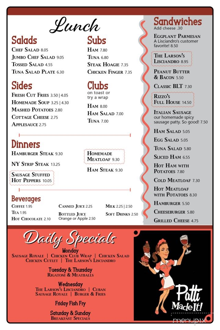 Lisciandro's Restaurant - Jamestown, NY menu_pic
