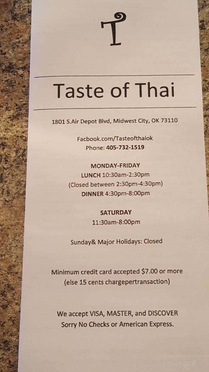 Taste of Thai - Midwest City, OK