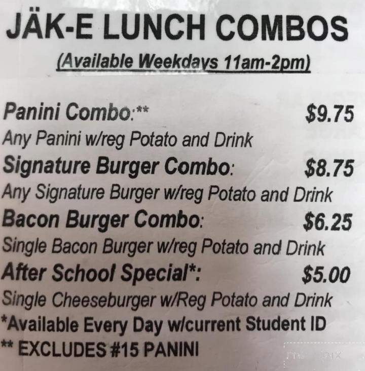 Jak-E Potato Co - Nazareth, PA menu_pic