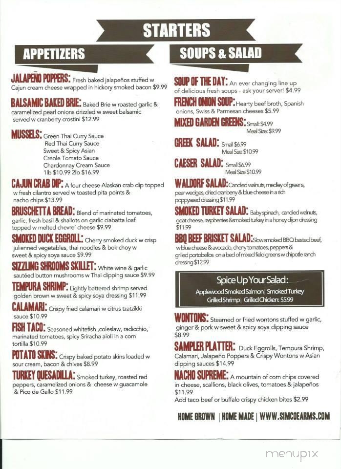 Simcoe Arms - Simcoe, ON menu_pic