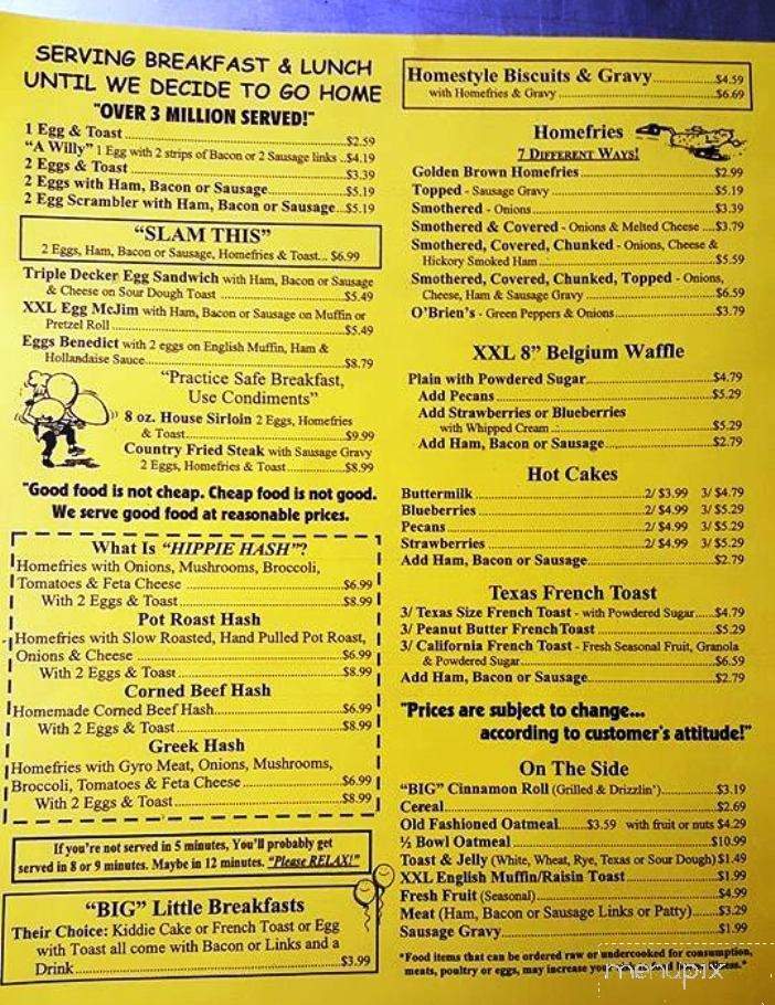 Menu of Roxy Cafe in Jackson, MI 49202