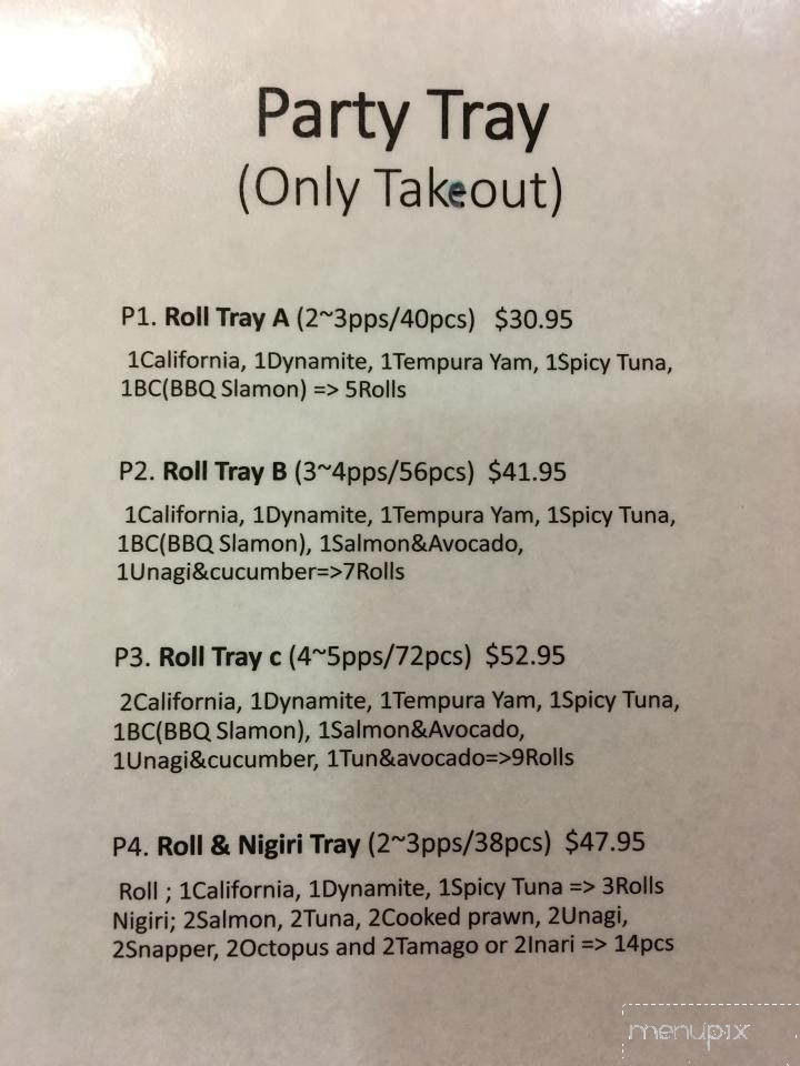 Samurai Sushi & Teriyaki - Parksville, BC menu_pic