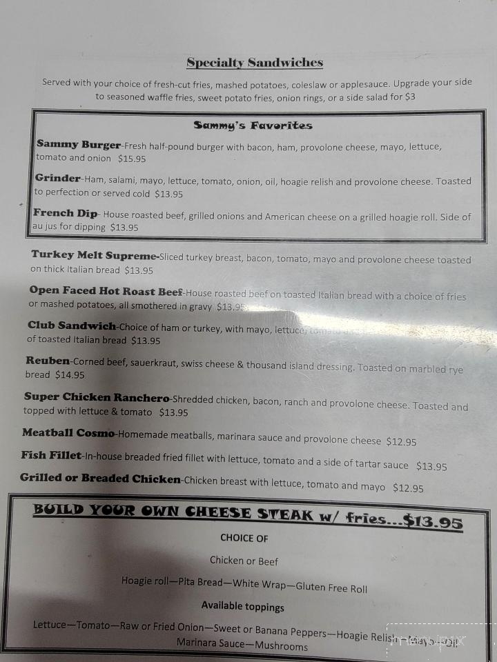 Sammy's Pizza - Muncy, PA menu_pic