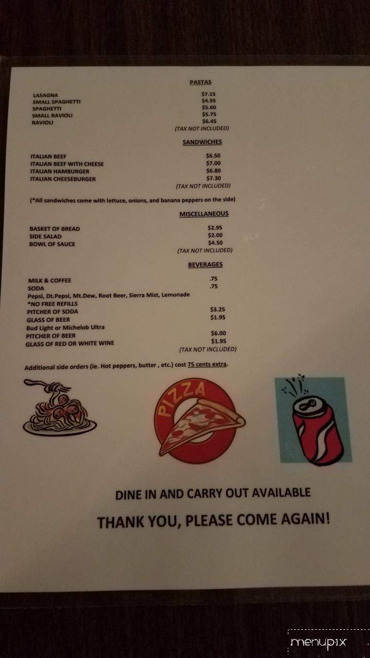 Joe's Pizzeria - Dixon, IL menu_pic