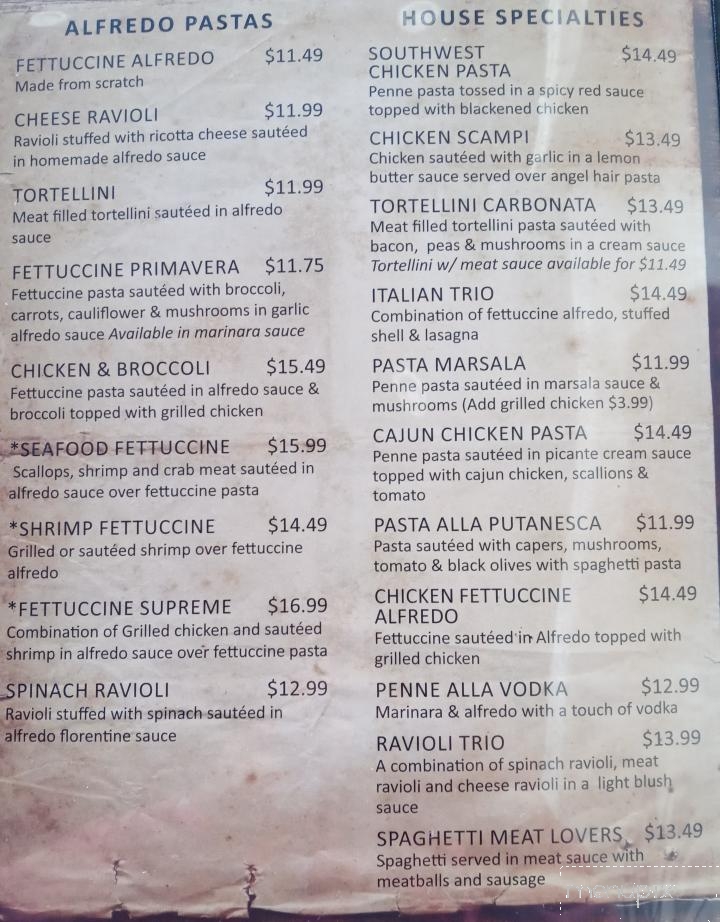 Valerio's Italian Restaurant - Burlington, NC menu_pic