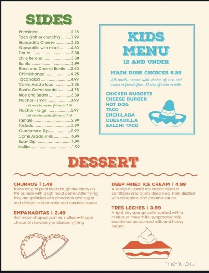 La Villa Fine Food Mexican - Parowan, UT menu_pic