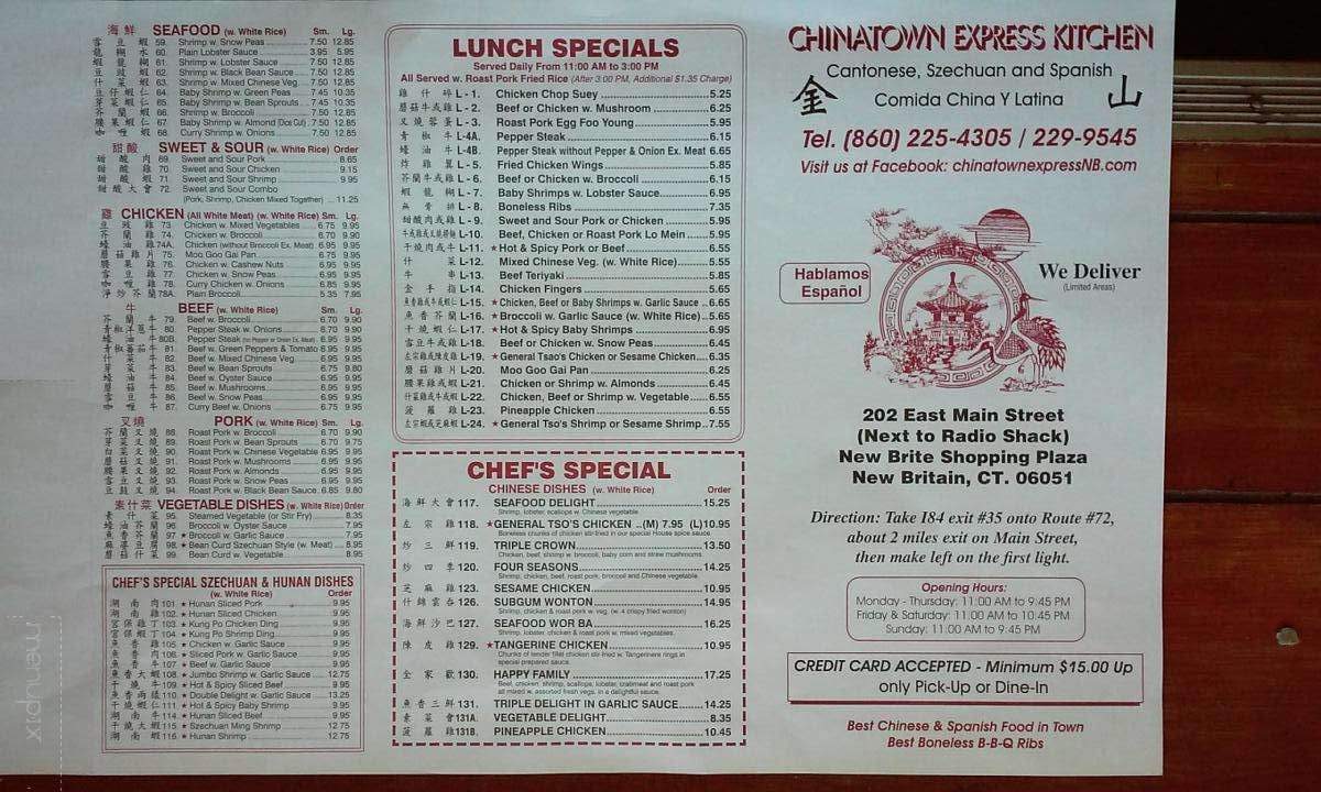 Chinatown Express - New Britain, CT menu_pic
