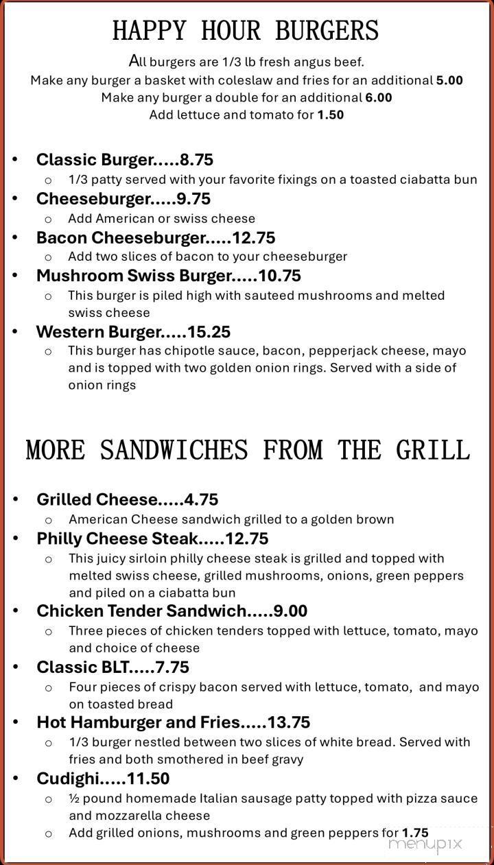 Happy Hour Bar - Gwinn, MI menu_pic