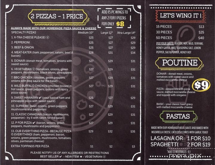 P For Pizza - Calgary, AB menu_pic