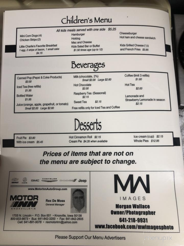 Mr C's Steakhouse - Knoxville, IA menu_pic