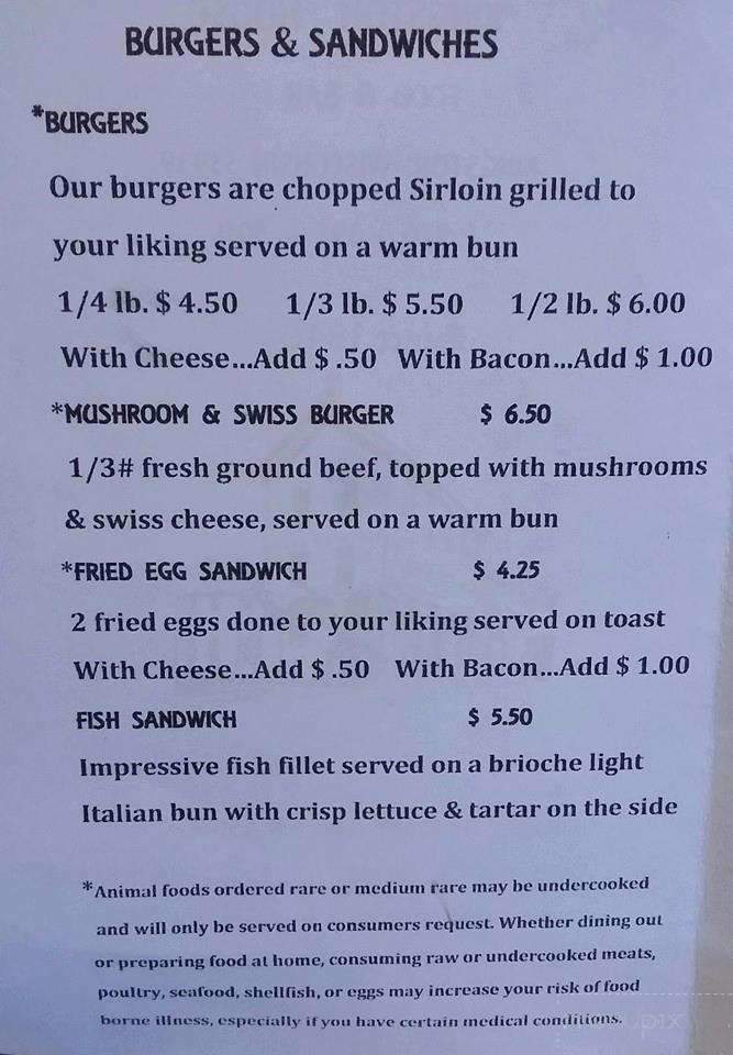 Kingston House - Kingston, WI menu_pic