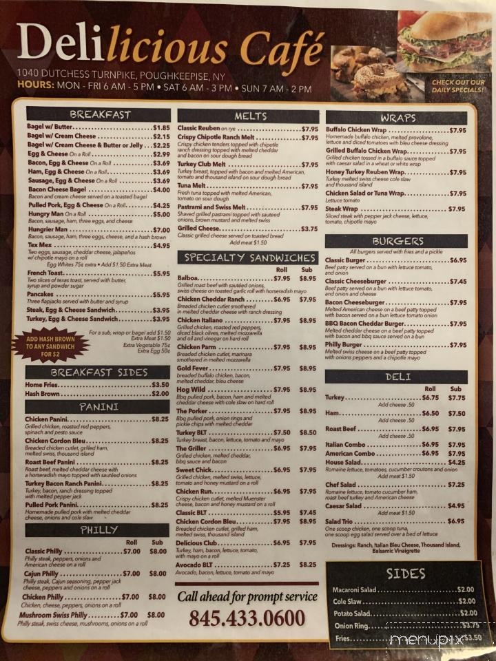 Delilicious Cafe - Poughkeepsie, NY menu_pic