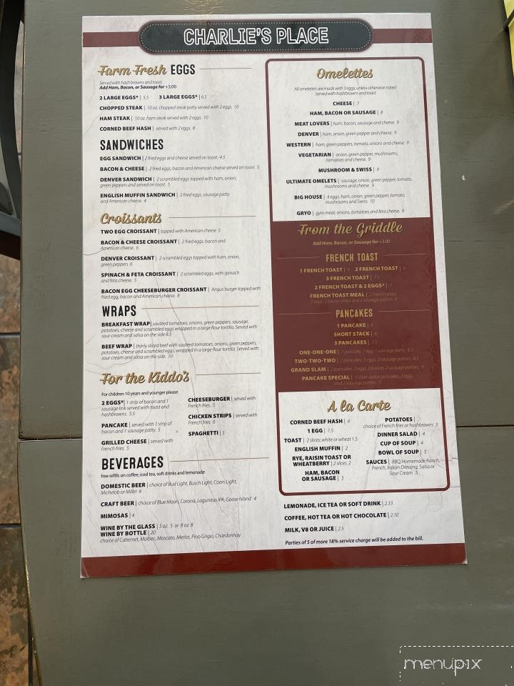 Charlie's - Colona, IL menu_pic