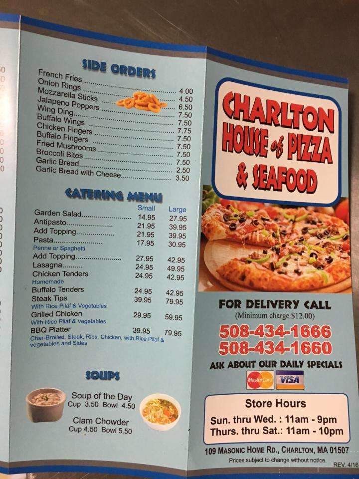 Charlton House Of Pizza And Seafood - Charlton, MA