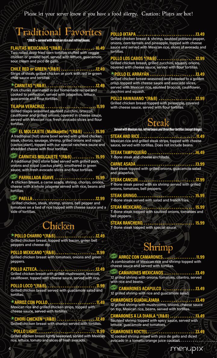 Agaves Mexican Grill - Henderson, KY menu_pic