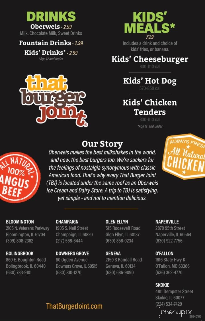 That Burger Joint - Naperville, IL menu_pic