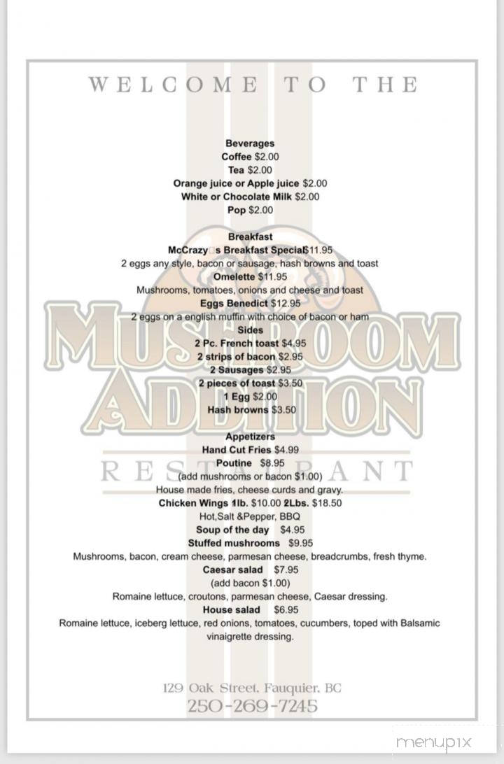 Mushroom Addition Restaurant - Fauquier, BC