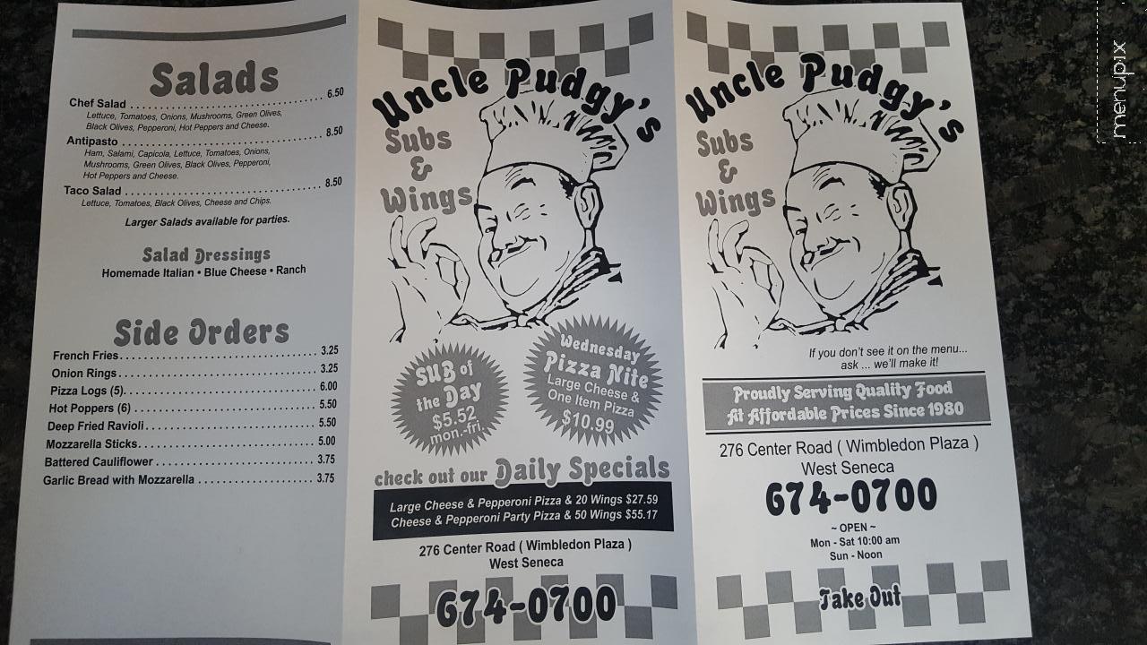 Uncle Pudgy's - West Seneca, NY menu_pic