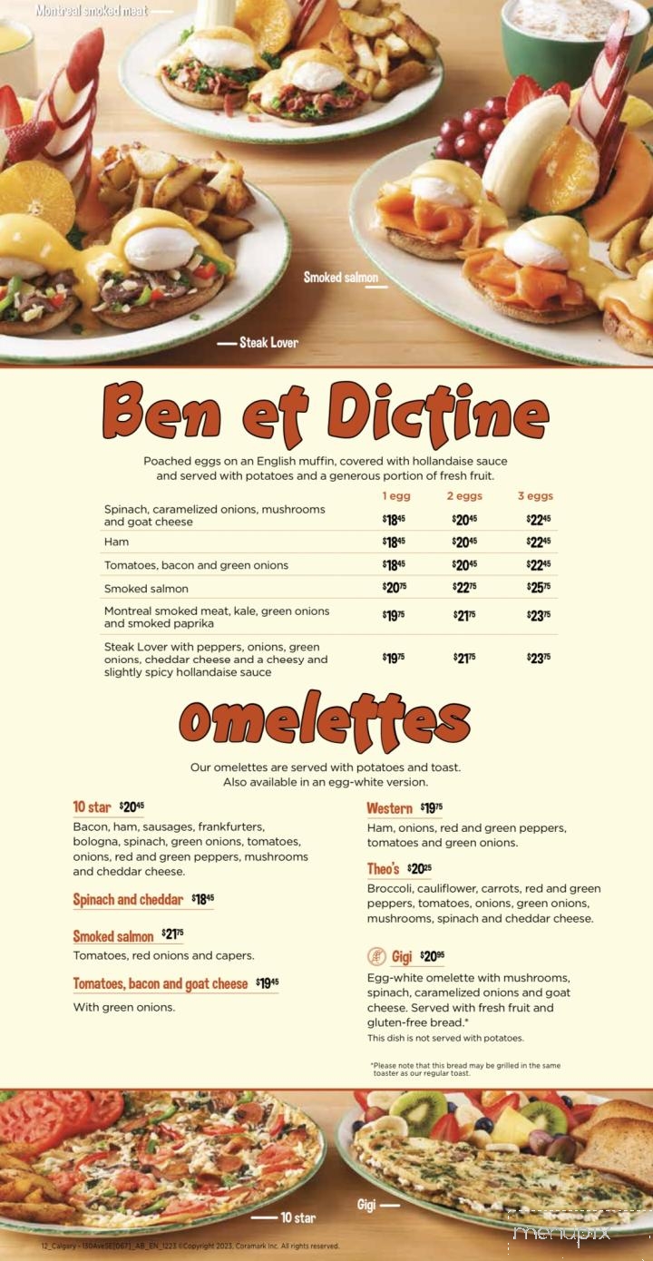 Cora Breakfast & Lunch - Calgary, AB menu_pic