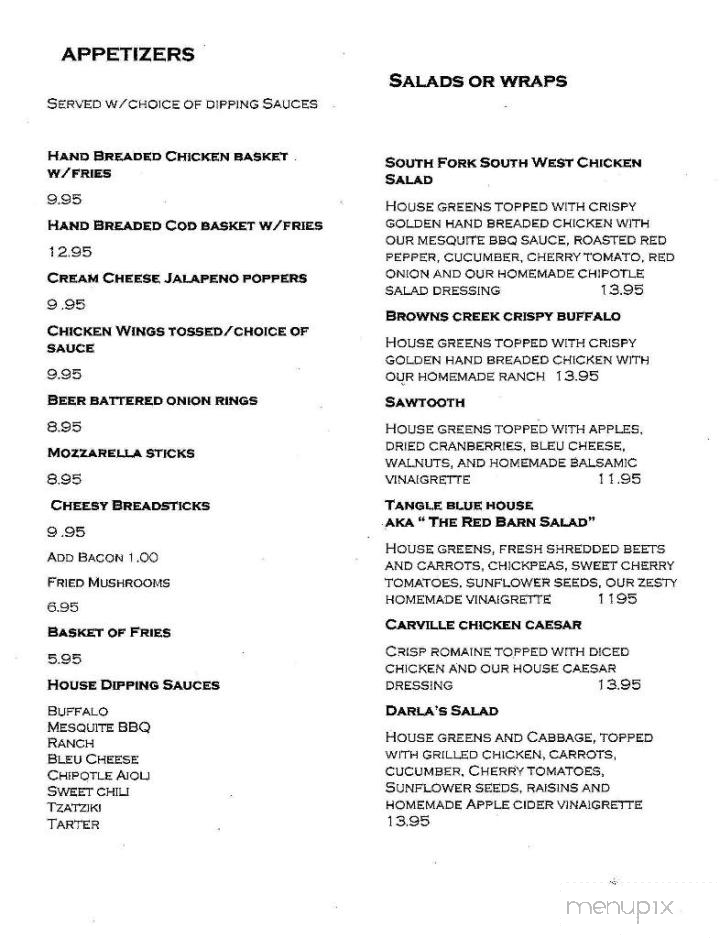 Tangle Blue Saloon - Weaverville, CA menu_pic