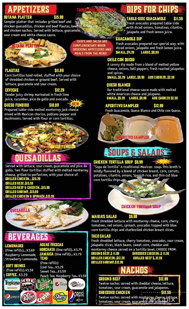 Maria's Mexican grill & cantina - Joplin, MO menu_pic