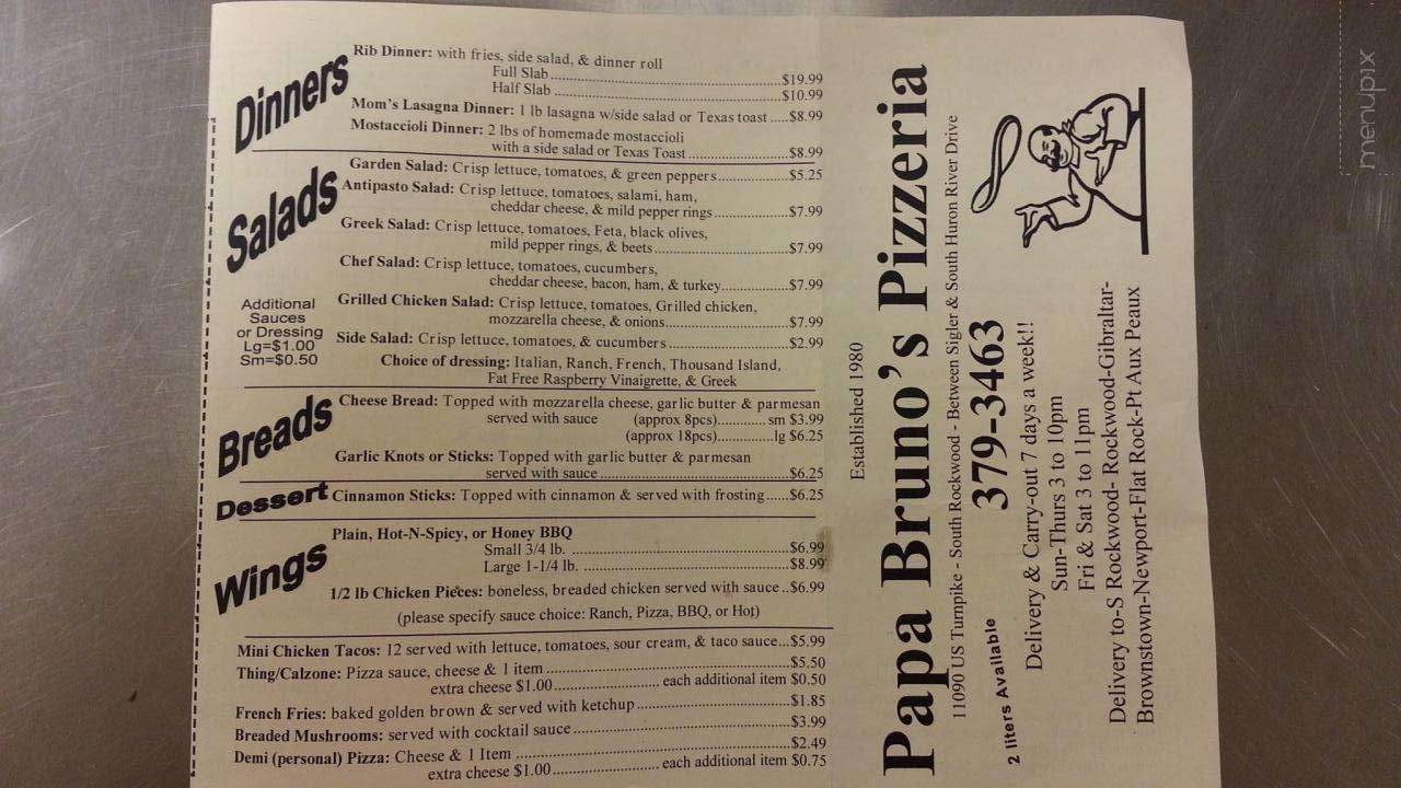 Papa Bruno's Pizzeria - South Rockwood, MI