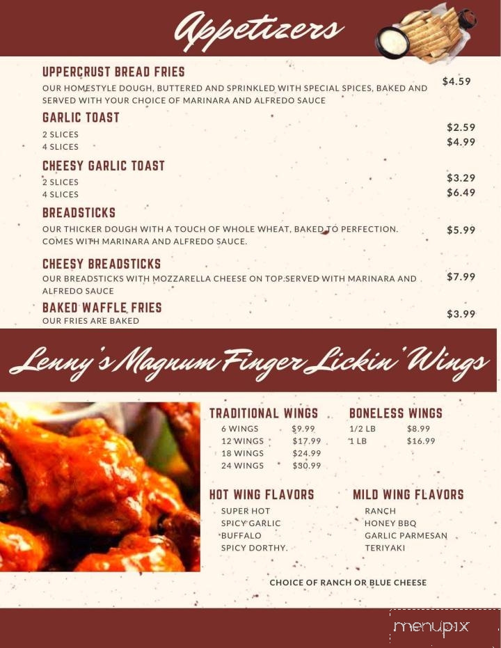 Upper Crust Pizza & Wings - Chamberlain, SD menu_pic