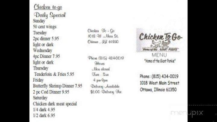 Chicken To-Go - Ottawa, IL menu_pic
