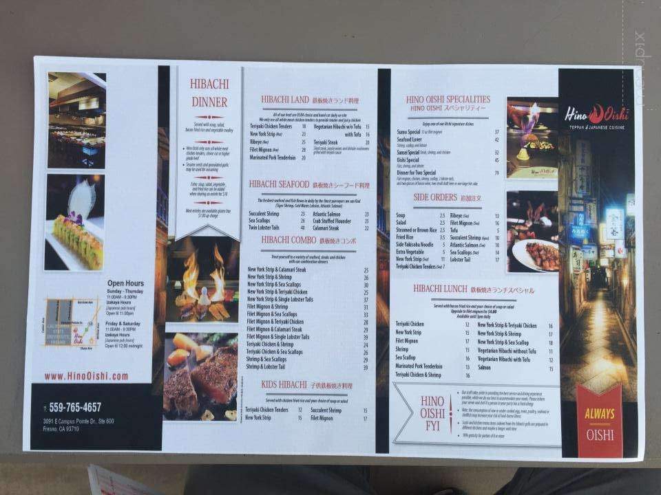 Hino Oishi - Fresno, CA menu_pic
