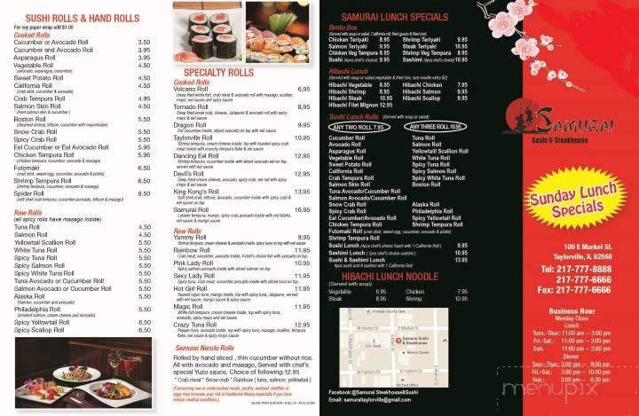Samurai Sushi & Steakhouse - Taylorville, IL