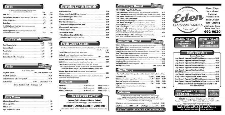 Eden Seafood Pizzeria - Eden, NY menu_pic