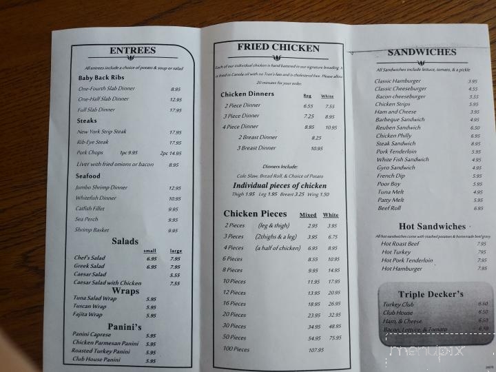 Chick-A-Dee Restaurant - Wilmington, IL menu_pic