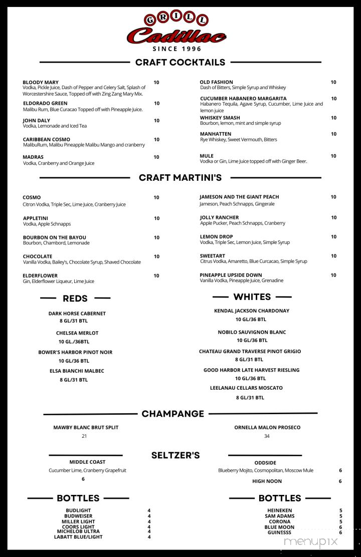 Cadillac Grill - Cadillac, MI menu_pic