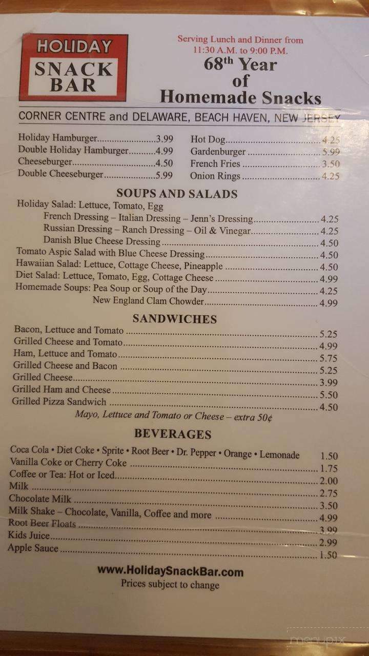 Holiday Snack Bar - Beach Haven, NJ menu_pic