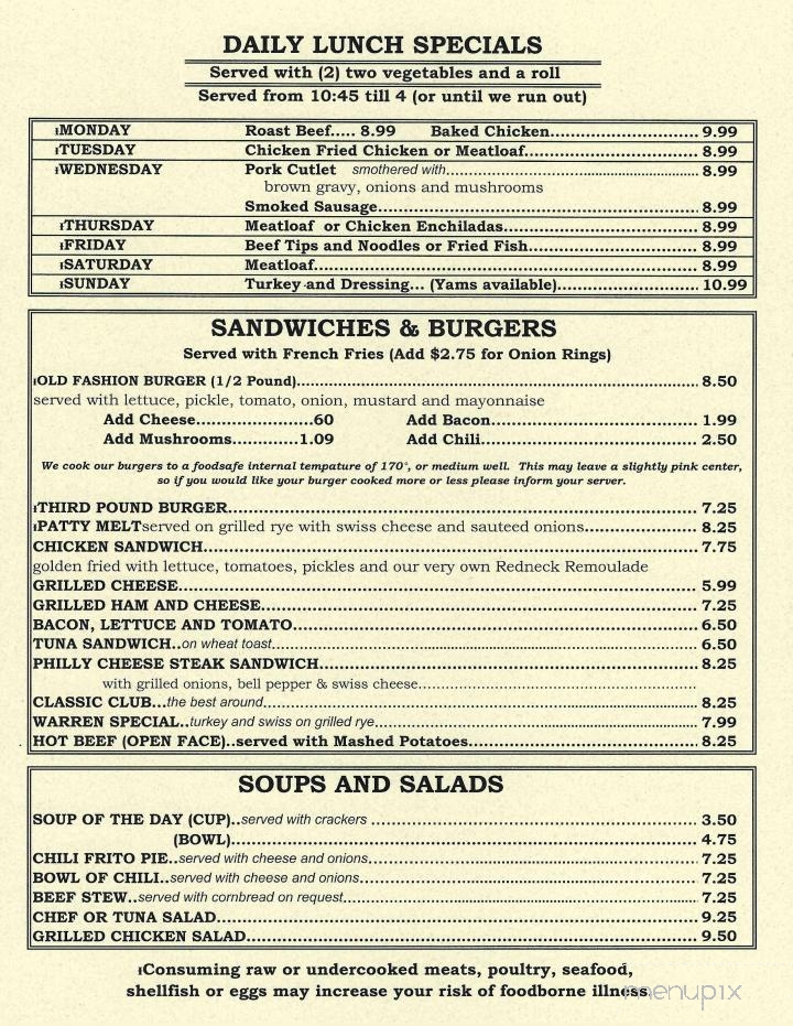 West Side Cafe - Fort Worth, TX menu_pic