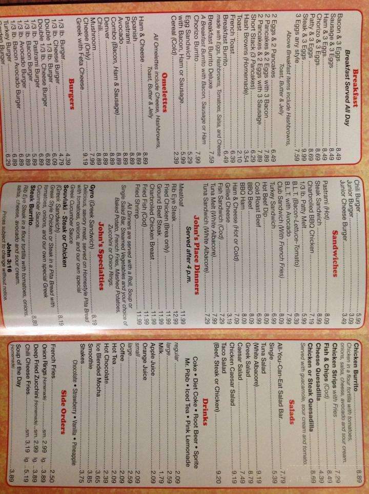 John's Place - Tustin, CA menu_pic