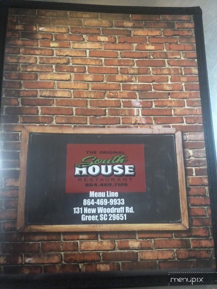 South House Restaurant - Greer, SC menu_pic