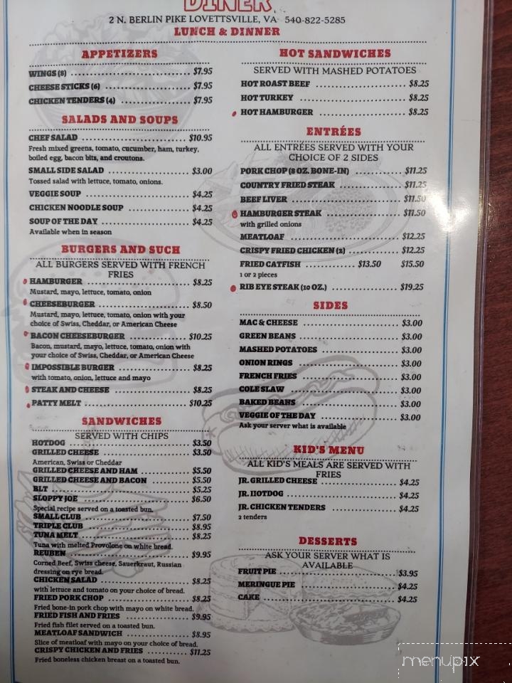 Lovettsville Diner - Lovettsville, VA menu_pic