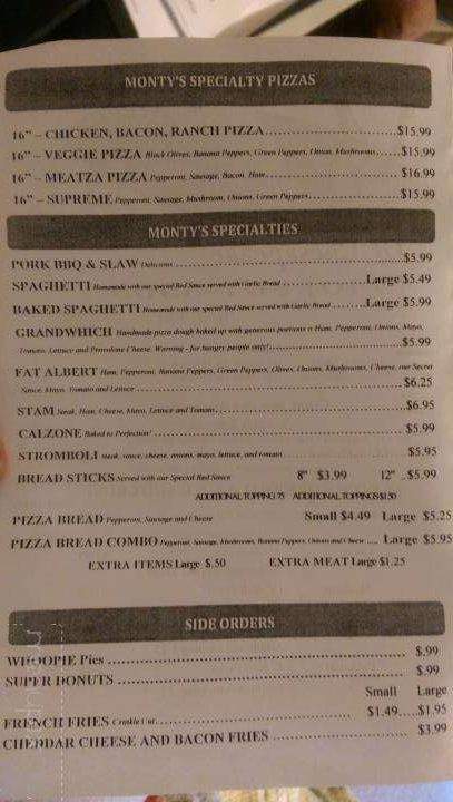 Monty's Pizza - Chesapeake, OH menu_pic