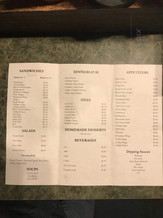 Frankie Jo's - Rockford, OH menu_pic