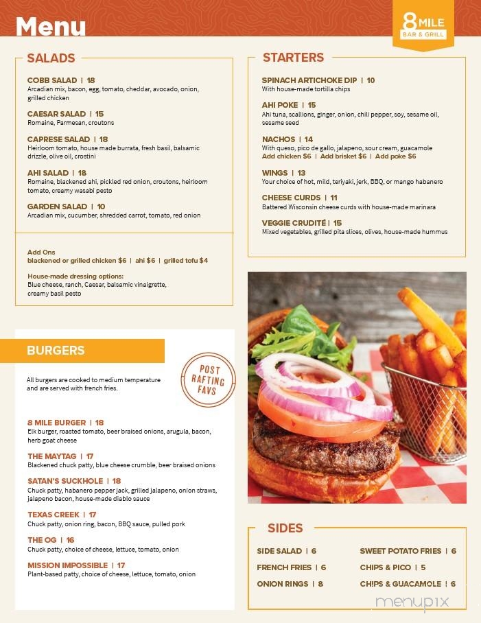 8 Mile Grill and Bar - Canon City, CO menu_pic