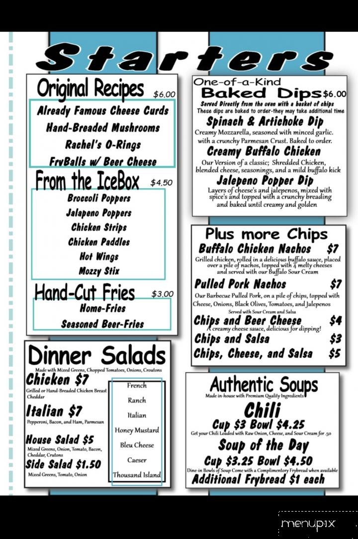 Rachel's Roadside Bar and Grill - Wittenberg, WI menu_pic