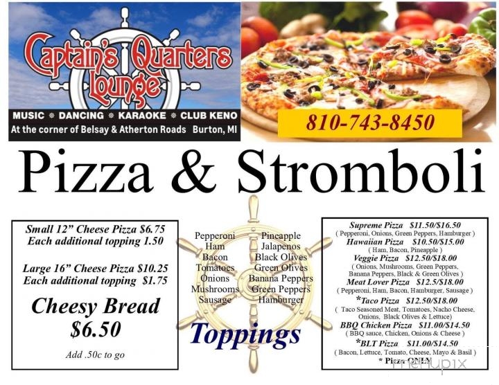 Captain's Quarters Lounge - Burton, MI menu_pic