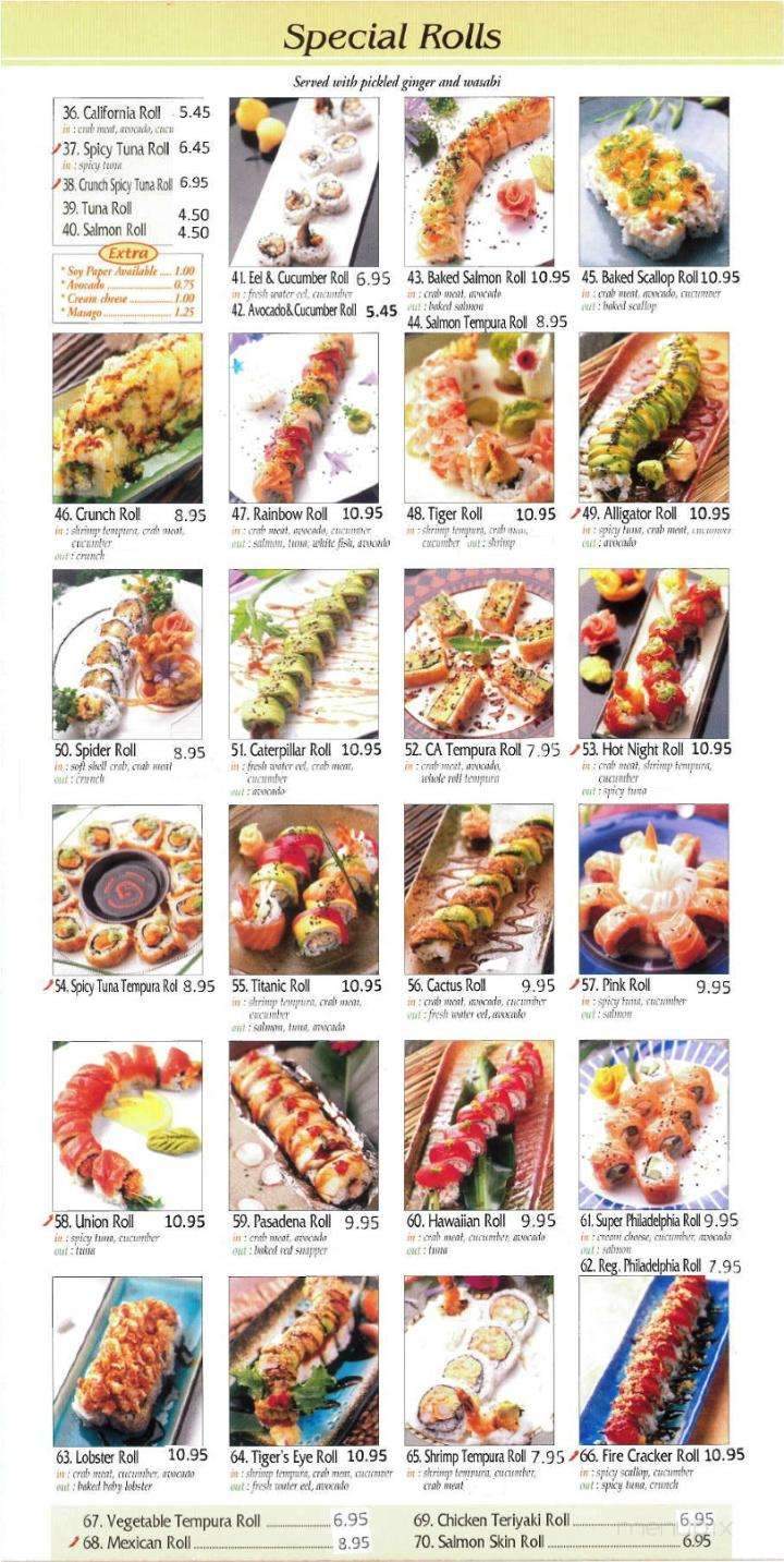 Midori Teriyaki & Sushi - Pasadena, CA menu_pic