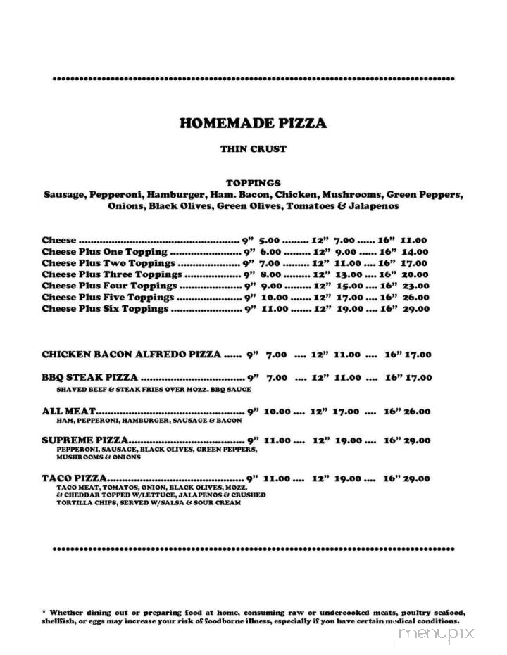 Union Still & Grill - Manawa, WI menu_pic