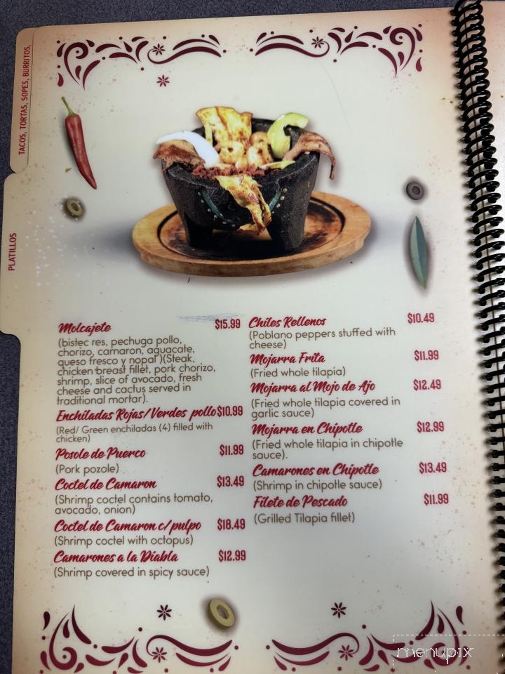 Tortilleria Rosita - Sanford, NC menu_pic